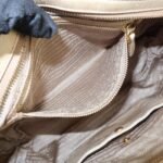 PRADA Triangle Logo VITELLOSHINE Leather 2Way Bag Beige BN1921 - 图片 20