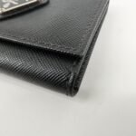 PRADA Triangle Logo Saffiano Leather Key Case Black 1M0222 Used - 图片 7