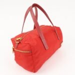 PRADA Triangle Logo Nylon Leather 2Way Shoulder Bag Hand Bag Red Used - 图片 4