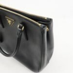 PRADA Triangle Logo Saffiano Leather 2WAY Hand Bag Black BN1801 Used - 图片 13
