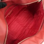 PRADA Triangle Logo Saffiano Leather Boston Bag Hand Bag Red BL0095 Used - 图片 21