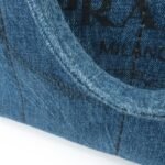 PRADA Triangle Logo Canapa Canvas Denim Hand Bag Navy B1877B Used - 图片 10
