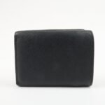 PRADA Saffiano Leather Tri-fold Wallet Black Gold Hardware 1MH021 Used - 图片 2