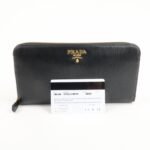 PRADA Vitello Move Leather Round Zippy Wallet Black 1ML506 Used - 图片 24