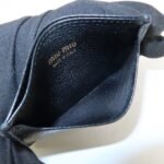 MIU MIU Leather Ribbon Card Case Black Gold Hardware 5MC208 Used - 图片 15
