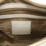 PRADA Logo Canvas Leather Shoulder Bag Hand Bag Beige White BR3429 - 图片 24