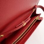 PRADA Saffiano Leather Shoulder Long Wallet Red 1M1437 - 图片 18