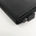PRADA  Nylon Saffiano  Leather Bi-fold Round zippy Wallet Black Used - 图片 9