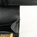 PRADA Saffiano Leather Shoulder Wallet Shoulder Bag Black BT1019 - 图片 19