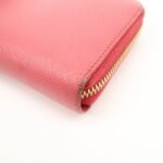 PRADA Logo Saffiano Leather Round Zippy Long Wallet Pink 1M0506 - 图片 8