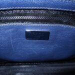 PRADA Triangle Logo Leather 2Way Bag Tote Bag Hand Bag Navy B2625M - 图片 23
