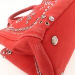 PRADA Canapa Mini Canvas Hand Bag Castilian Red BN2439 - 图片 10