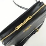 PRADA Logo Saffiano Leather Shoulder Bag Gold HDW Black - 图片 18