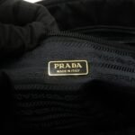PRADA Nylon Leather Hand Bag Black Gold Hardware 1BA084 - 图片 24