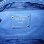 PRADA Leather Shoulder Bag Hand Bag Blue BR4984 Used - 图片 23