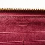 PRADA Logo Saffiano Leather Round Zippy Long Wallet Pink 1M0506 Used - 图片 22