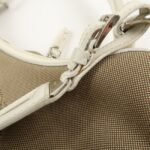 PRADA Logo Canvas Leather Shoulder Bag Hand Bag Beige White BR3429 - 图片 18