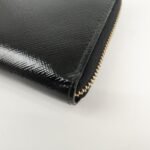 PRADA Logo Saffiano Vernis Leather Round Zipper Long Wallet 1ML506 Used - 图片 7