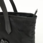 PRADA Nylon Leather Hand Bag Black Gold Hardware 1BA084 - 图片 12