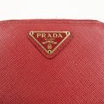 PRADA Triangle Logo Round Zippy Coin Case Red 1MO268 Used - 图片 17