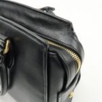 PRADA Leather 2Way Bag Hand Bag Black Gold Hardware Used - 图片 16