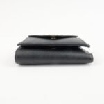 PRADA Saffiano Leather Tri-fold Wallet Black Gold Hardware 1MH021 Used - 图片 5