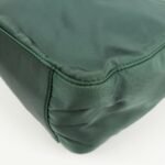 PRADA Triangle Logo Nylon Leather Tote Bag Green - 图片 10