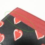 PRADA Saffiano Leather Heart Card Case Black Red White 1MC025 - 图片 7