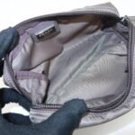 PRADA Set of 2 Leather Nylon Pouch Cosmetic Pouch Gray Khaki Used - 图片 11