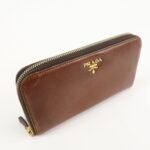 PRADA Saffiano Leather Round Zippy Long Wallet  Brown 1M0506 Used - 图片 4