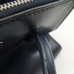 PRADA Triangle Logo Leather 2Way Bag Tote Bag Hand Bag Navy B2625M - 图片 8