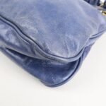PRADA Leather Shoulder Bag Hand Bag Blue BR4984 Used - 图片 10