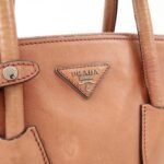 PRADA Triangle Logo Leather 2Way Tote Bag Hand Bag Pink B2625M - 图片 18