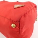 PRADA Triangle Logo Nylon Leather 2Way Shoulder Bag Hand Bag Red Used - 图片 12