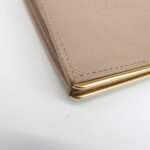 PRADA Logo Saffiano Leather Bi-Fold Small Wallet Beige 1MV204 Used - 图片 8