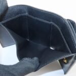 PRADA Saffiano Leather Tri-fold Wallet Black Gold Hardware 1MH021 Used - 图片 15