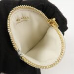 PRADA Triangle Logo Saffiano Leather Coin Case White 1MM006 Used - 图片 15