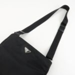 PRADA Triangle Logo Nylon Leather Shoulder Bag Silver HDW Black Used - 图片 6