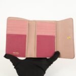 MIU MIU Leather Bi-fold Wallet Compact Wallet Pink 5ML014 Used - 图片 12