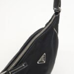 PRADA Triangle Logo Nylon Leather Shoulder Bag Black BR2840 - 图片 20