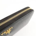 PRADA Vitello Move Leather Round Zippy Wallet Black 1ML506 Used - 图片 15