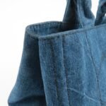 PRADA Triangle Logo Canapa Canvas Denim Hand Bag Navy B1877B Used - 图片 16