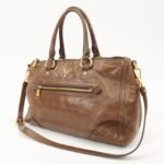 PRADA Logo Leather 2Way Bag Tote Bag Shoulder Bag Brown BL0727 Used - 图片 3