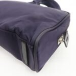 PRADA Triangle Logo Leather Nylon Hand Bag Purple B8495 - 图片 11