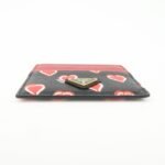 PRADA Saffiano Leather Heart Card Case Black Red White 1MC025 - 图片 5