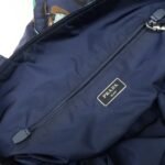 PRADA Triangle Logo Nylon Tote Bag w/Pouch Flower Print Navy B4626B Used - 图片 16