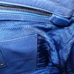 PRADA Leather Shoulder Bag Hand Bag Blue BR4984 Used - 图片 22