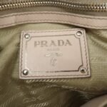 PRADA Logo Leather Gathered 2Way Hand Bag Beige BN1336 - 图片 24