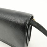 PRADA Saffiano Leather Shoulder Wallet Shoulder Bag Black BT1019 - 图片 15
