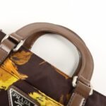 PRADA Triangle Logo 2Way Hand Bag Shoulder Bag Brown Yellow BN1052 Used - 图片 6
